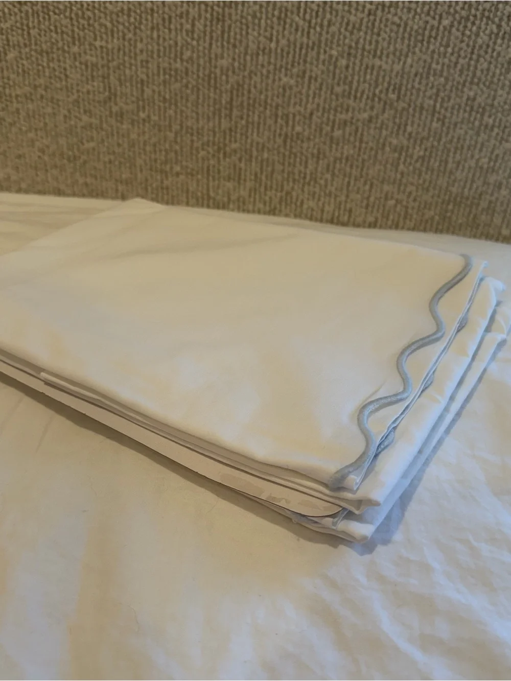 Quince Classic Organic Percale Scallop Pillowcase Set Standard White/Mist